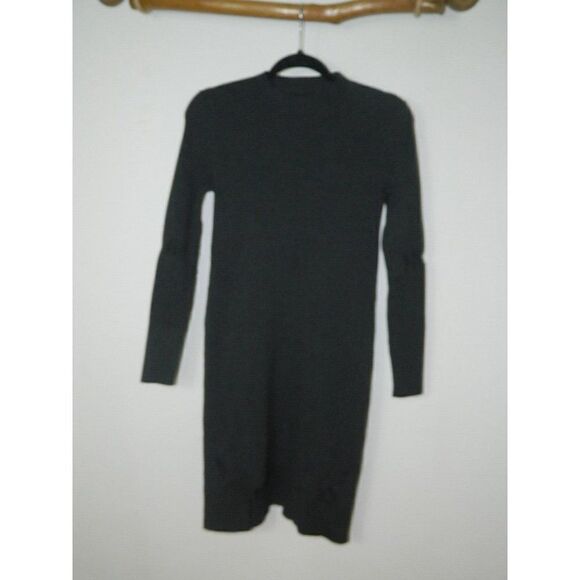 S. DEER/Concept Dress Sweater Gray Ribbed Distressed Dress Shark Bite Size Small - Picture 4 of 12